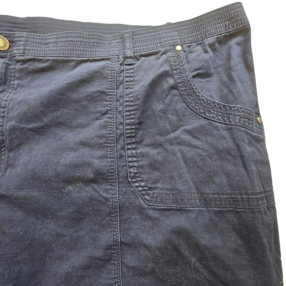 Catherines Plus Size 5X Navy Capri Pants Elastic Waist Drawstring Ankle Pockets - Picture 6 of 16